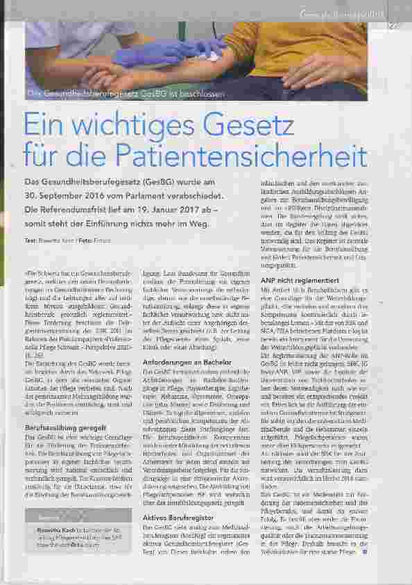 Vorschauseite 1: Ein wichtiges Gesetz für die Patientensicherheit