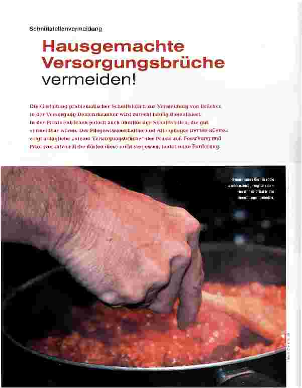 Vorschauseite 1: Hausgemachte Versorgungsbrüche vermeiden!