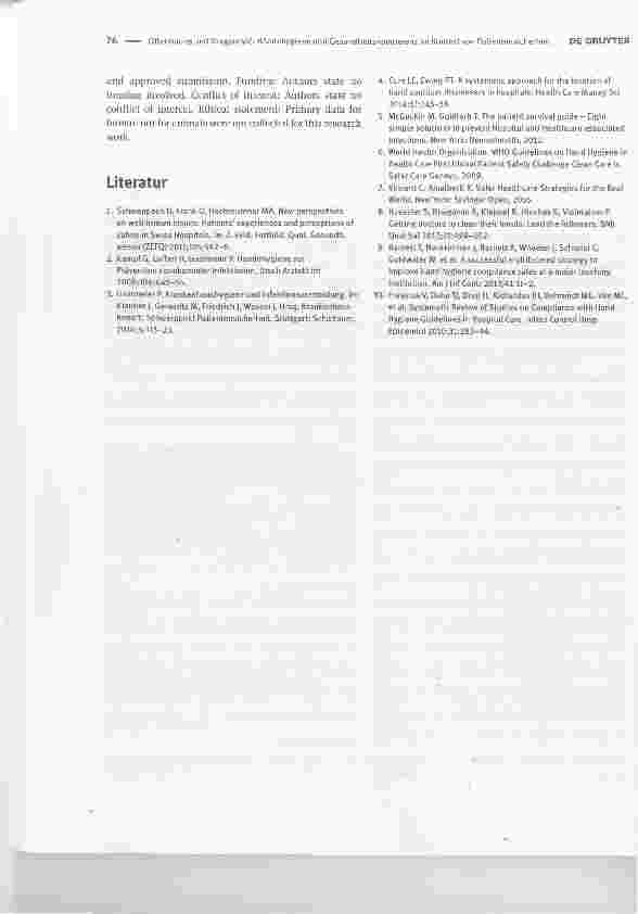 Vorschauseite 3: Händehygiene und Gesundheitskompetenz im Kontext von Patientensicherheit im KrankenhausHand hygiene and health literacy in the context of patient safety in hospitals