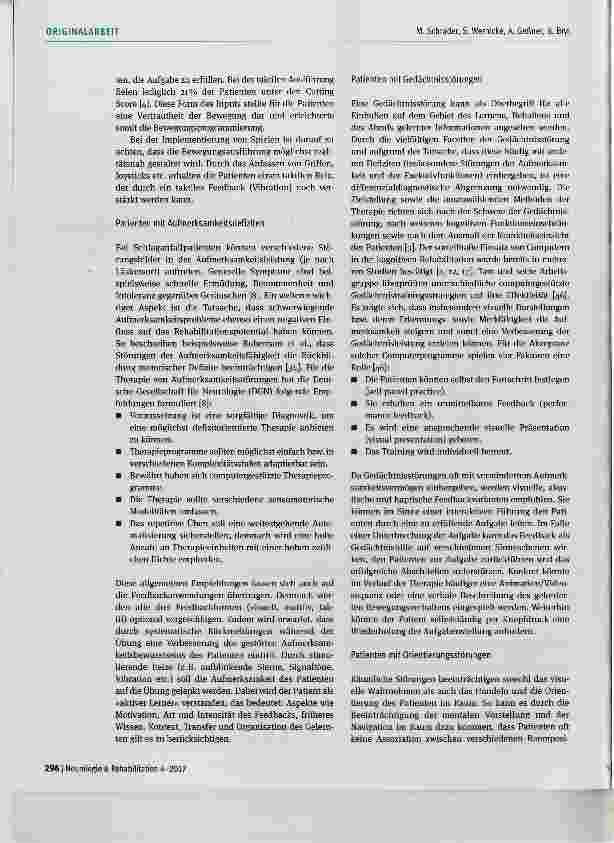 Vorschauseite 4: Anwendungsempfehlungen zum Einsatz von Feedback bei kognitiven Defiziten nach Schlaganfall