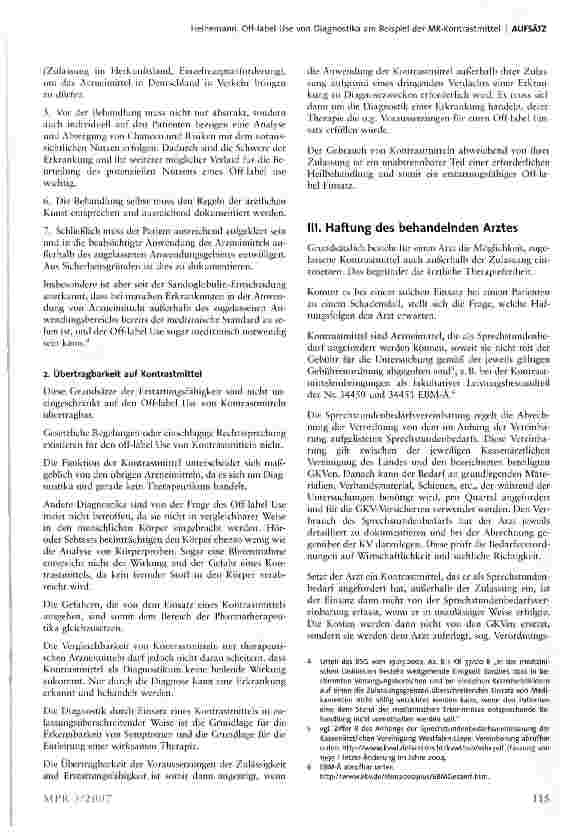 Vorschauseite 3: Off-Iabel Use von Diagnostika am Beispiel der MR-Kontrastmittel