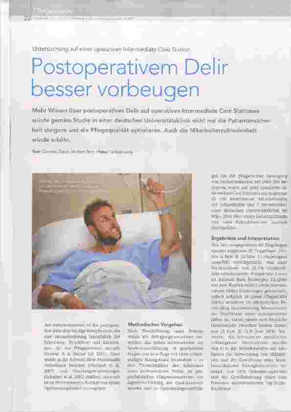 Vorschauseite 1: Postoperativem Delir besser verbeugen