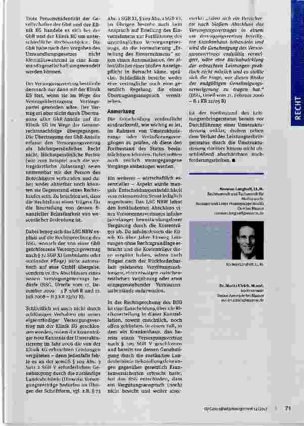 Vorschauseite 2: Zur Übergangsfähigkeit von Versorgungsverträgen