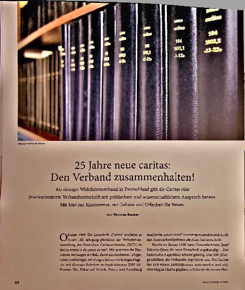 Vorschauseite 1: 25 Jahre neue Caritas: Den Verband zusammenhalten!