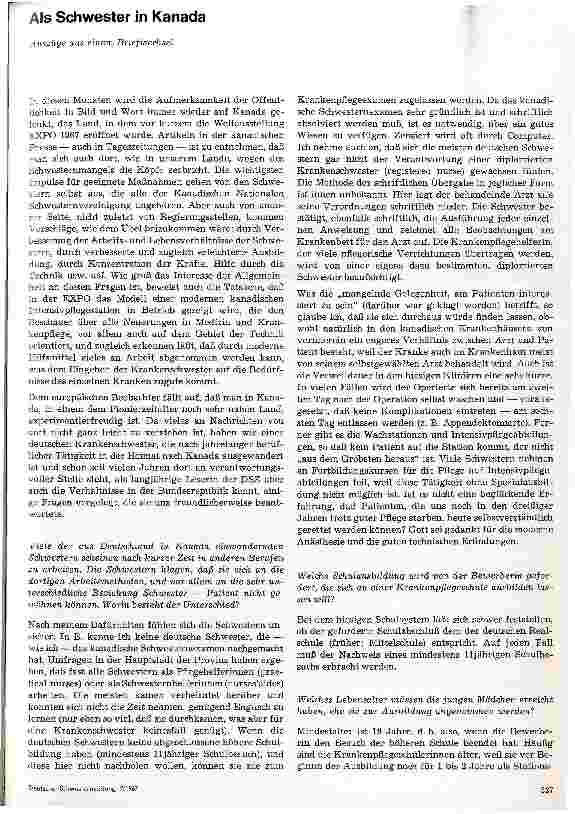 Vorschauseite 1: Als Schwester in Kanada