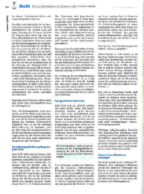 Vorschauseite 2: Das Fundament des Vertrauens in der Krankenversorgung: Die Schweigepflicht