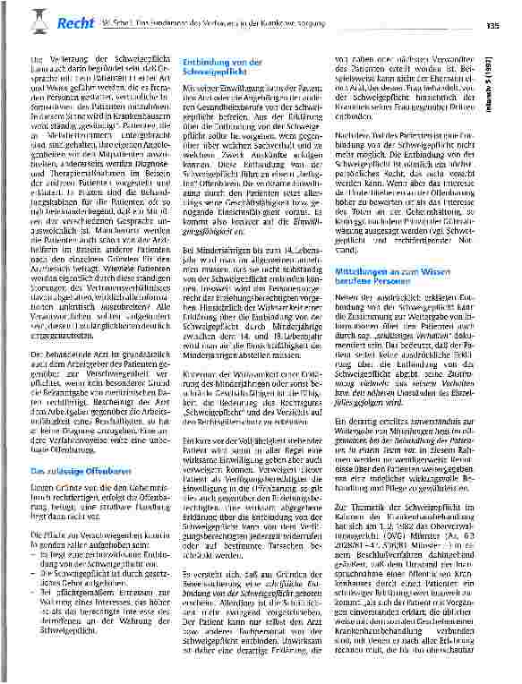 Vorschauseite 3: Das Fundament des Vertrauens in der Krankenversorgung: Die Schweigepflicht
