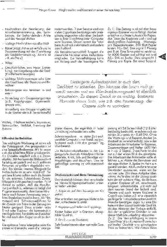 Vorschauseite 6: Möglichkeiten und Chancen einer Heimzeitung