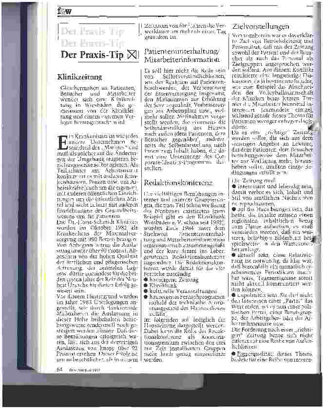 Vorschauseite 1: Klinikzeitung