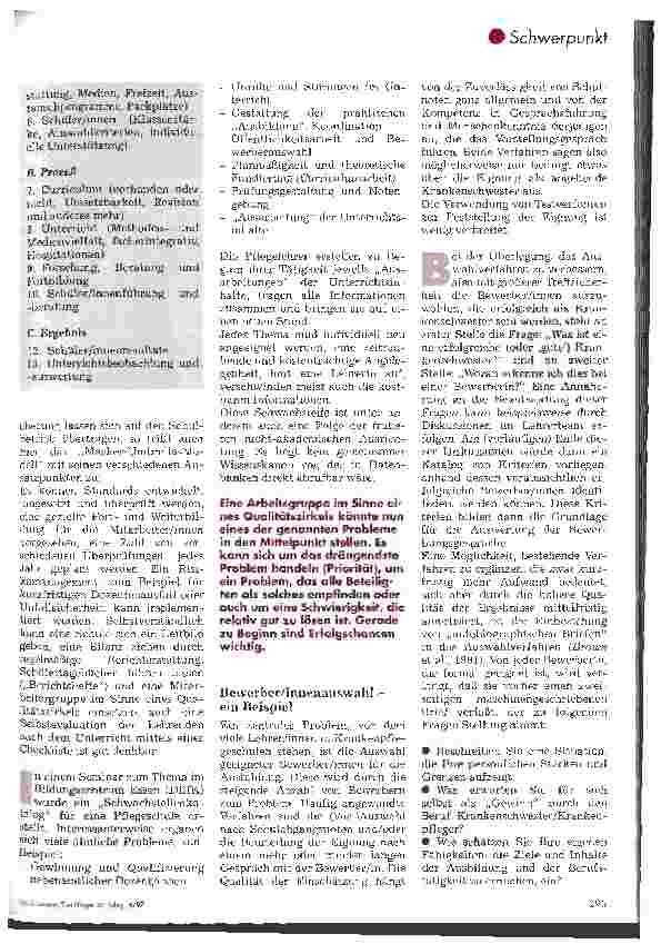 Vorschauseite 2: Qualitätssicherung - (k)ein Thema für die Schulen?