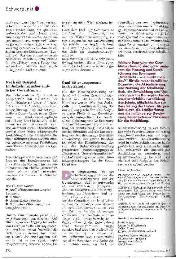 Vorschauseite 4: Qualitätssicherung - (k)ein Thema für die Schulen?