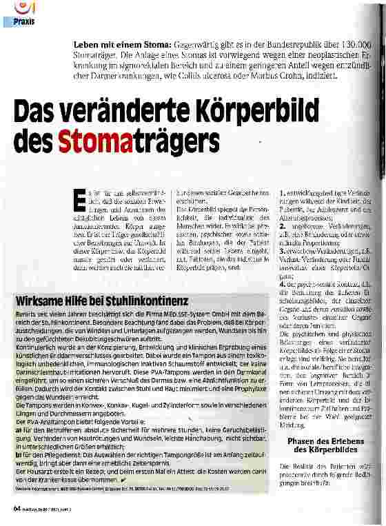 Vorschauseite 1: Das veränderte Körperbild des Stomaträgers