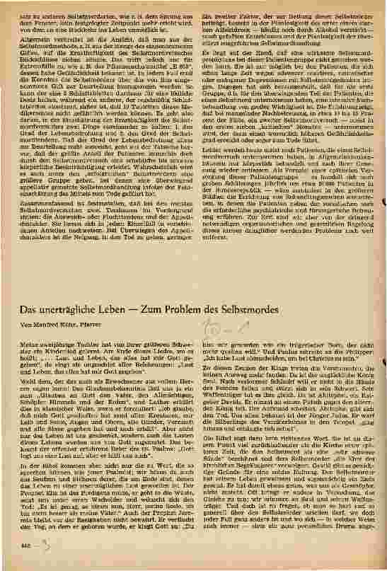 Vorschauseite 2: Zum Problem des Selbstmordversuches
