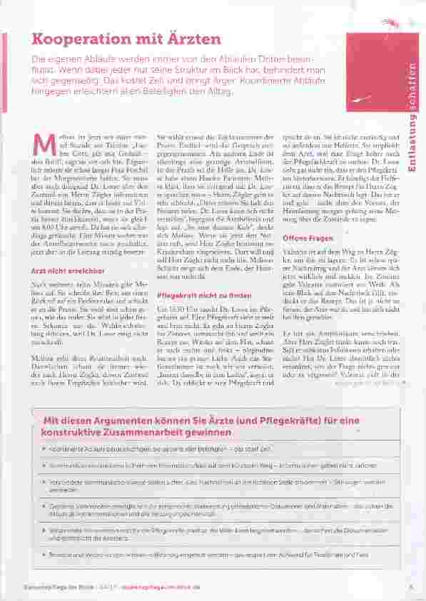 Vorschauseite 1: Kooperation mit Ärzten