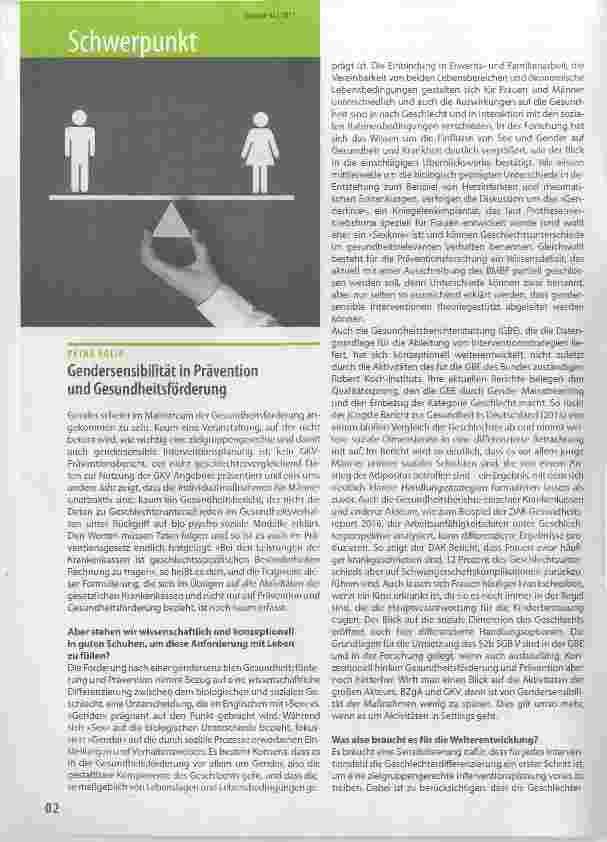 Vorschauseite 1: Prävention und Gesundheitsförderung