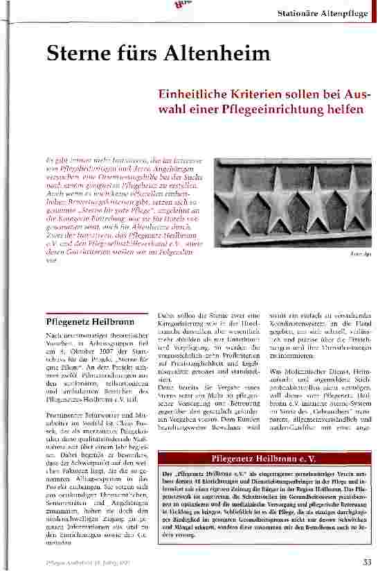 Vorschauseite 1: Sterne fürs Altenheim