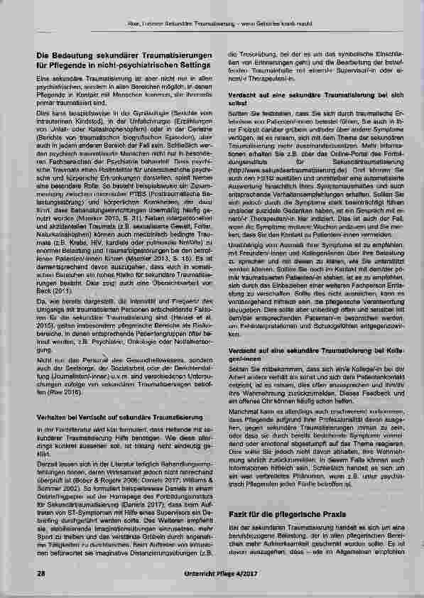 Vorschauseite 5: Sekundäre Traumatisierung - wenn Gehörtes krank macht