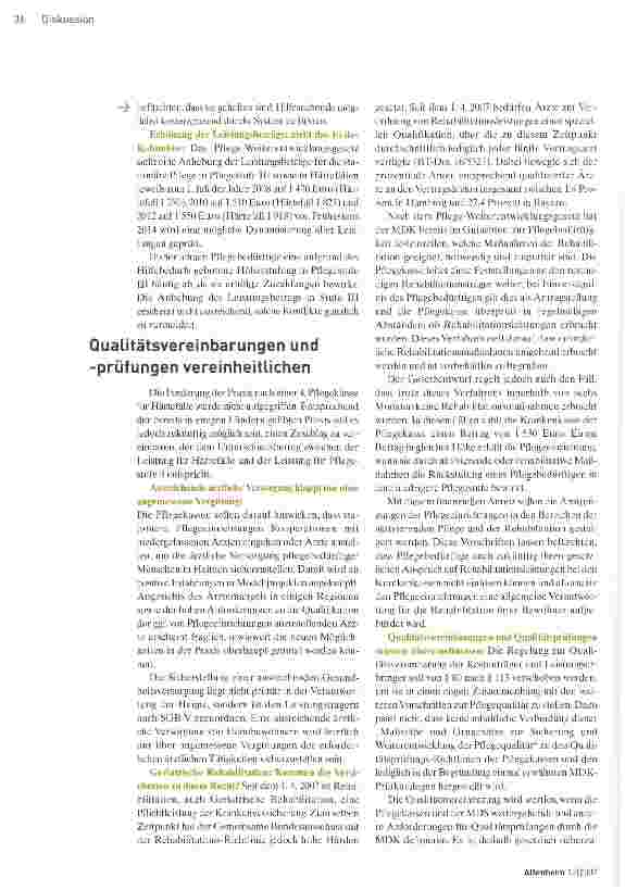 Vorschauseite 2: Struktur und Qualität der Pflege werden sich ändern