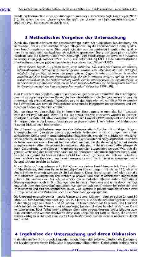 Vorschauseite 4: Berufliches Selbstverständnis und Sichtweisen von Praxisanleitern zu formalen und inhaltlichen Aspekten der Altenpflegeausbildung