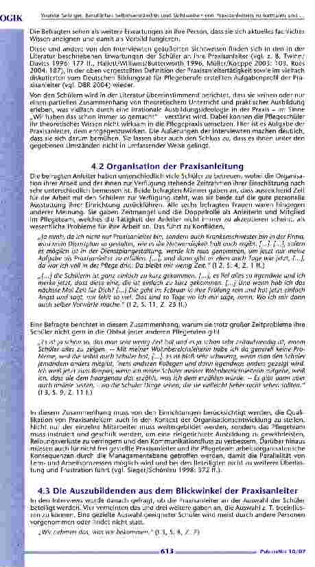 Vorschauseite 6: Berufliches Selbstverständnis und Sichtweisen von Praxisanleitern zu formalen und inhaltlichen Aspekten der Altenpflegeausbildung