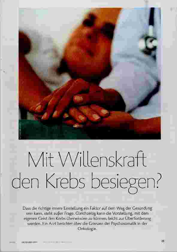 Vorschauseite 1: Mit Willenskraft den Krebs besiegen?