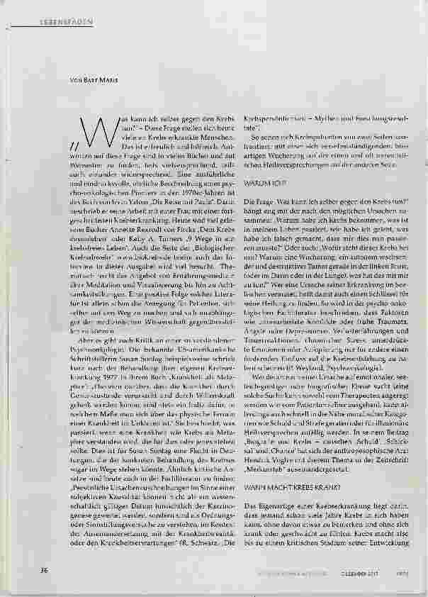 Vorschauseite 2: Mit Willenskraft den Krebs besiegen?