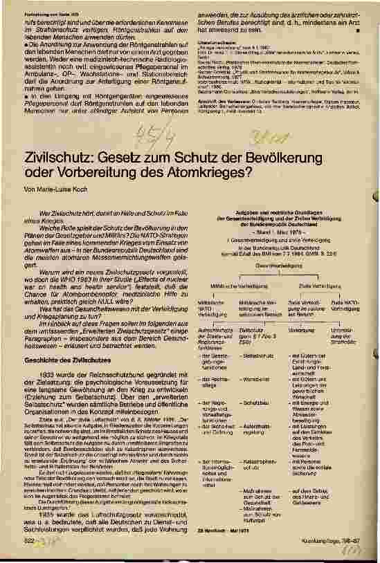 Vorschauseite 1: Zivilschutz: Gesetz zum Schutz der Bevölkerung oder Vorbereitung des Atomkrieges