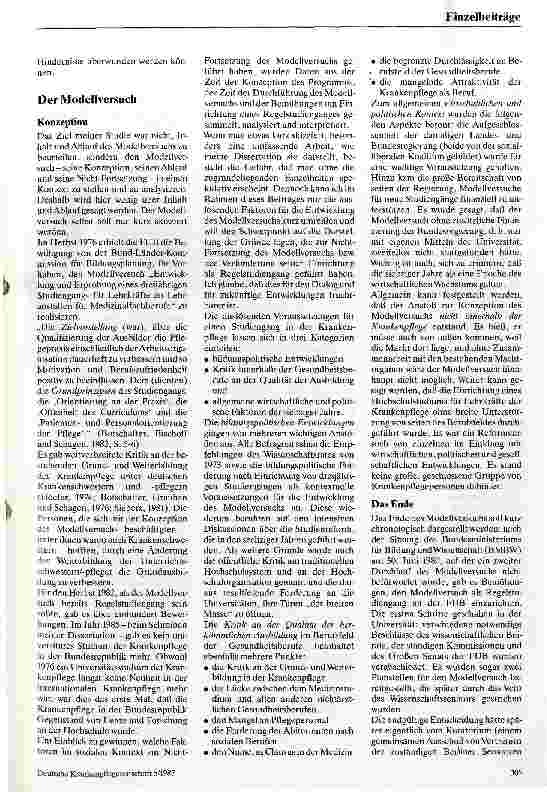 Vorschauseite 2: Geburt und Tod eines Modellversuchs Erziehung zu einem kritischen Bewußtsein in der Krankenpflege