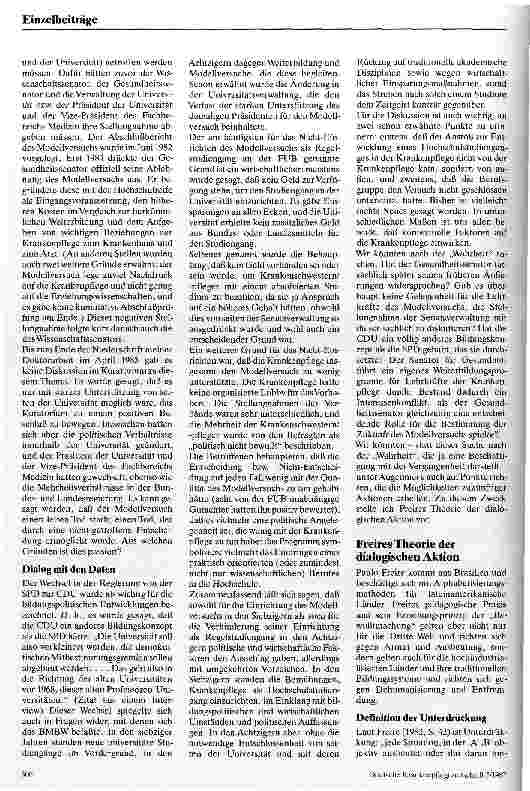 Vorschauseite 3: Geburt und Tod eines Modellversuchs Erziehung zu einem kritischen Bewußtsein in der Krankenpflege