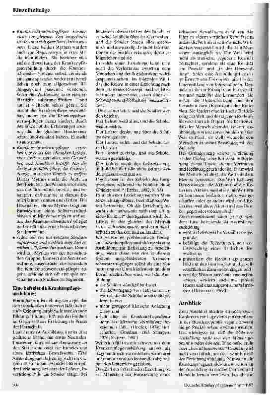 Vorschauseite 5: Geburt und Tod eines Modellversuchs Erziehung zu einem kritischen Bewußtsein in der Krankenpflege