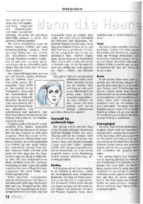 Vorschauseite 5: Wenn die Haare ausgehen..... Gute Vorbereitung und Begleitung bei Chemotherapie