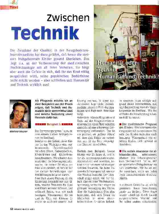 Vorschauseite 1: Zwischen Technik und Humanität