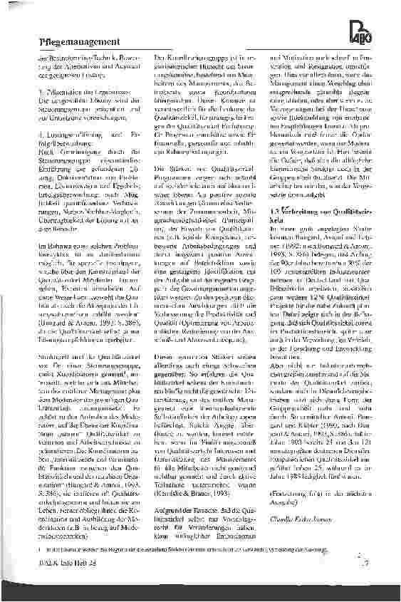 Vorschauseite 3: Arbeit in Qualitätszirkeln - ein Weg zur Sicherung von Pflegequalität 1. Teil