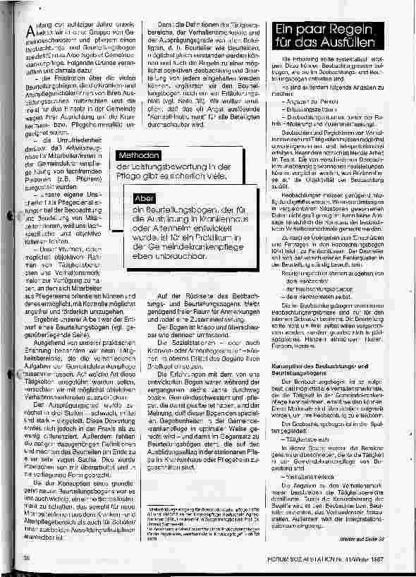 Vorschauseite 2: Statt Angst vor Zensuren ein Spiel mit offenen Karten