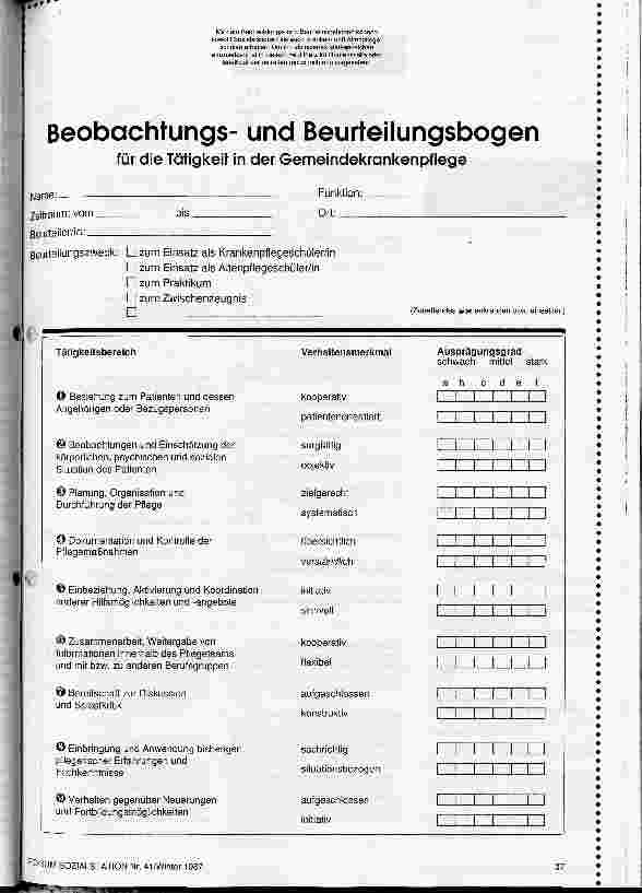 Vorschauseite 3: Statt Angst vor Zensuren ein Spiel mit offenen Karten