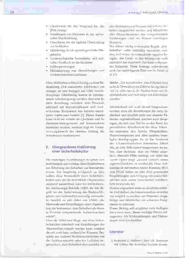 Vorschauseite 6: Patientensicherheit in der Intensivmedizin: eine Zwischenbilanz