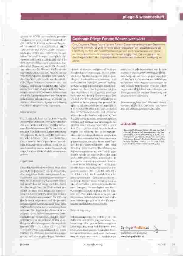 Vorschauseite 2: Cochrane Pflege Forum