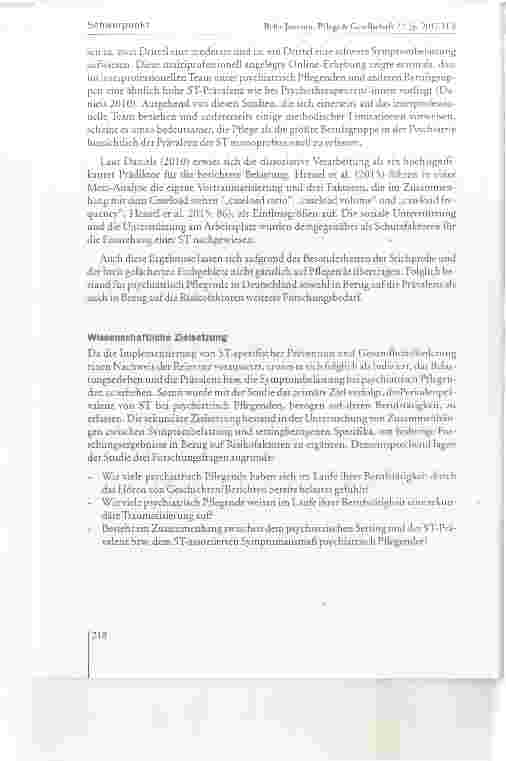 Vorschauseite 6: Das Trauma aus zweiter Hand: Sekundäre Traumatisierungen von psychiatrischPflegenden