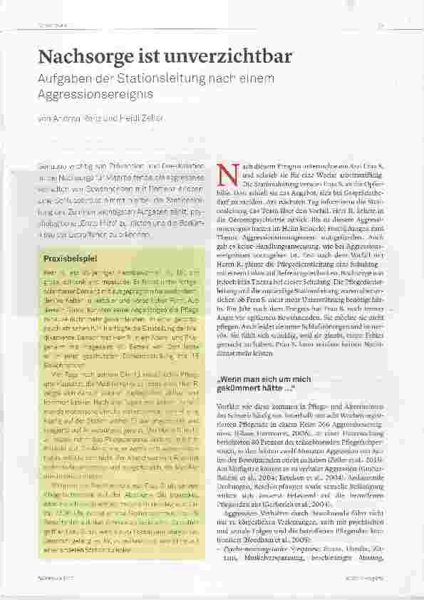 Vorschauseite 1: Nachsorge ist unverzichtbar