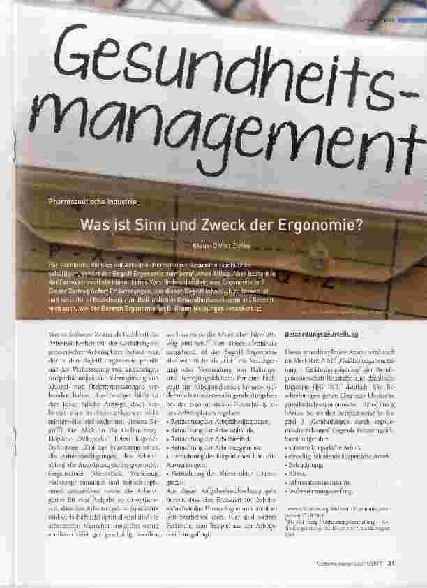 Vorschauseite 1: Was ist Sinn und Zweck der Ergonomie?