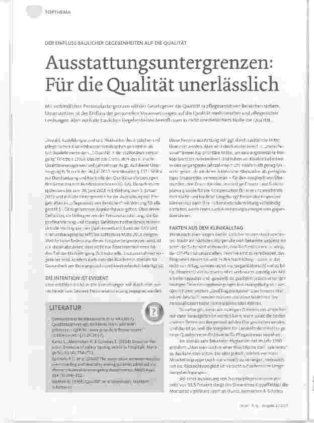Vorschauseite 1: Ausstattungsuntergrenzen: Für die Qualität unerlässlich