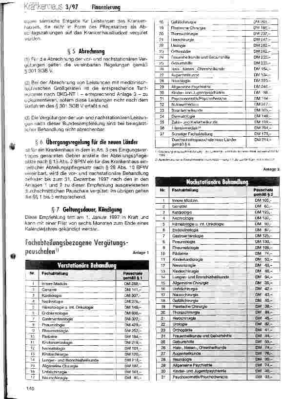 Vorschauseite 2: Gemeinsame Empfehlung über die Vergütung für vorund nachstationäre Behandlung