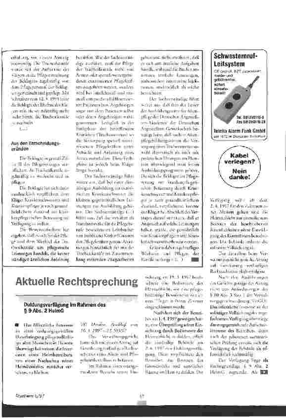 Vorschauseite 2: Das Urteil Übertragung behandlungspflegerischer Maßnahmen auf das Pflegepersonal