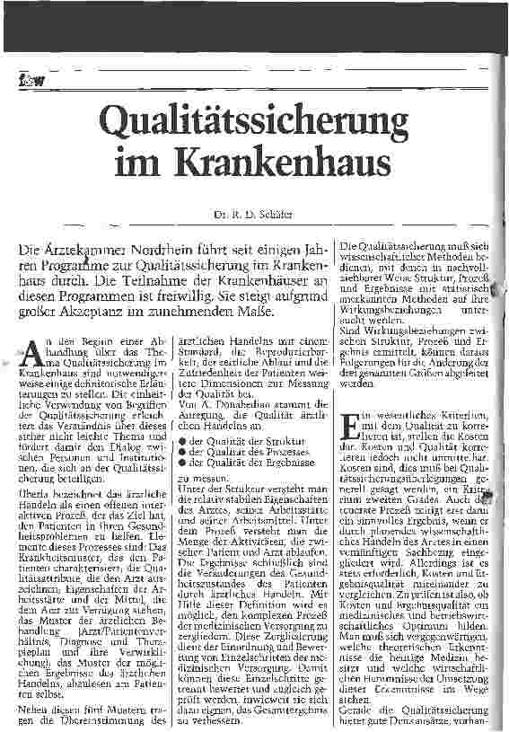 Vorschauseite 1: Qualitätssicherung im Krankenhaus