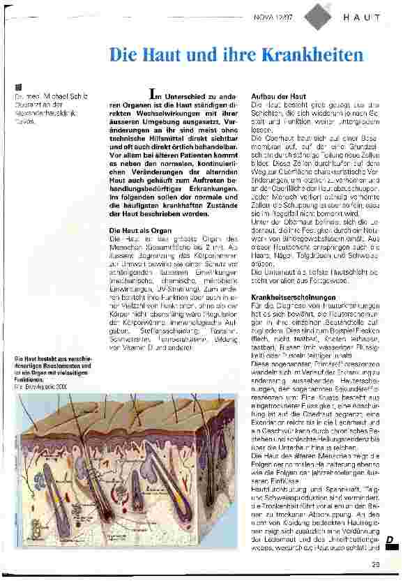 Vorschauseite 1: Die Haut und ihre Krankheiten