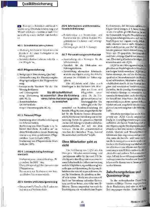 Vorschauseite 5: Für die Zukunft rüsten Qualitätsmanagement in kommunalen Heimen