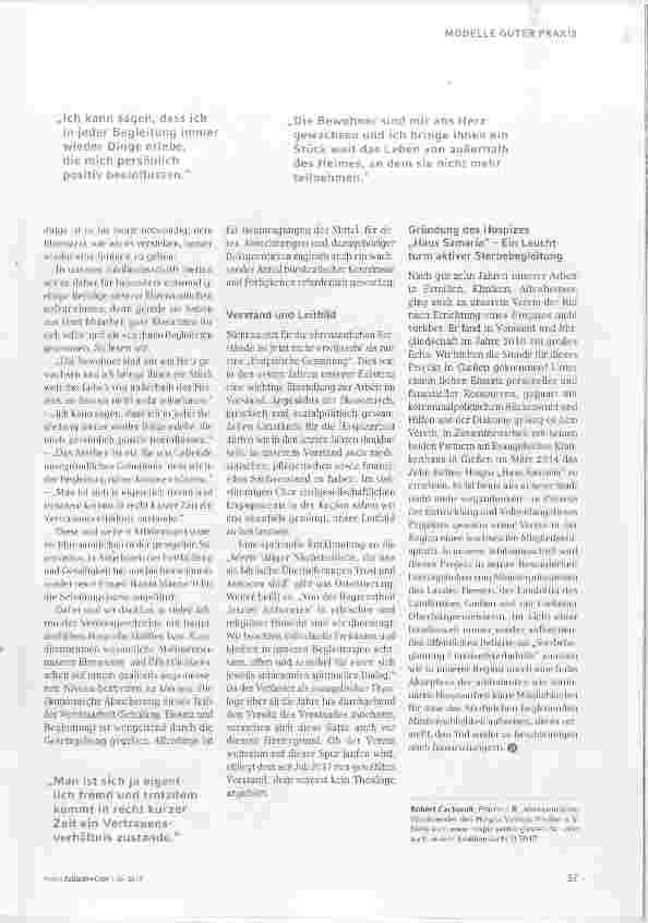 Vorschauseite 3: Weichen werden gestellt für eine „Gemeinschaft in der letzten Lebenszeit