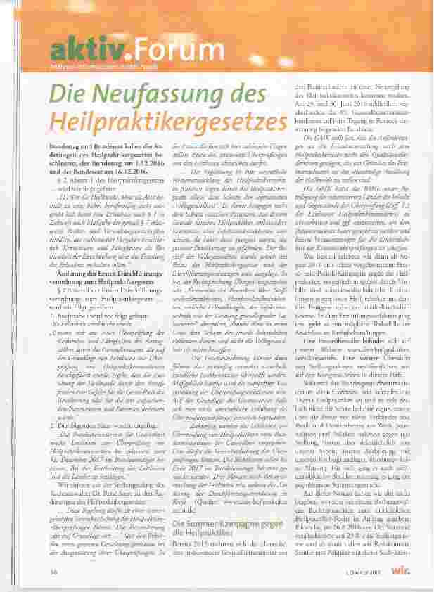 Vorschauseite 1: Die Neufassung des Heilpraktikergesetzes