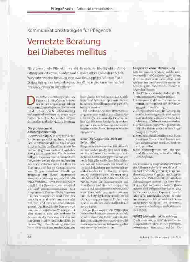 Vorschauseite 1: Kommunikationsstrategien für Pflegende Vernetzte Beratung bei Diabetes mellitus