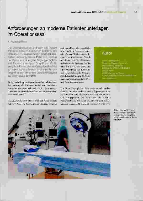 Vorschauseite 1: Anforderungen an moderne Patientenunterlagen im Operationssaal